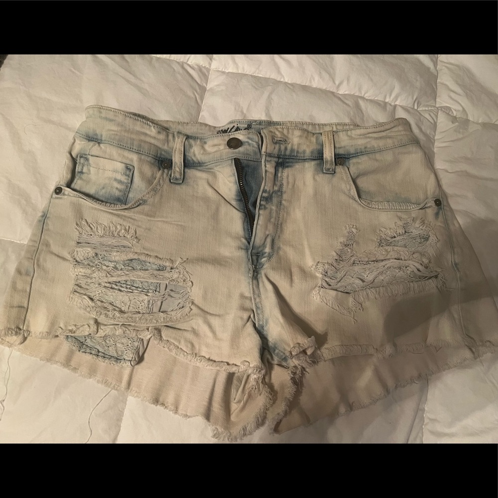 Massimo acid washed denim jean shorts